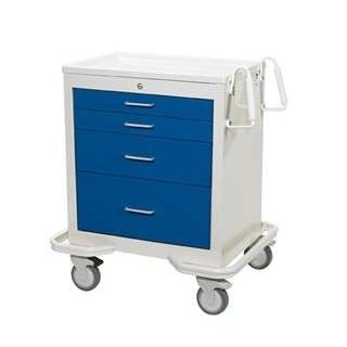 AliMed 4-Drawer Standard Series Anesthesia Cart, Key Lock